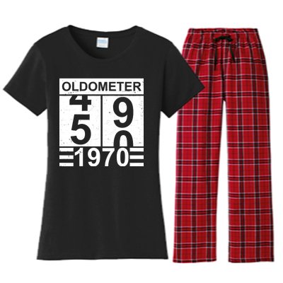 Vintage Oldometer 1970 50th Birthday Women's Flannel Pajama Set