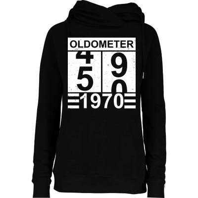 Vintage Oldometer 1970 50th Birthday Womens Funnel Neck Pullover Hood