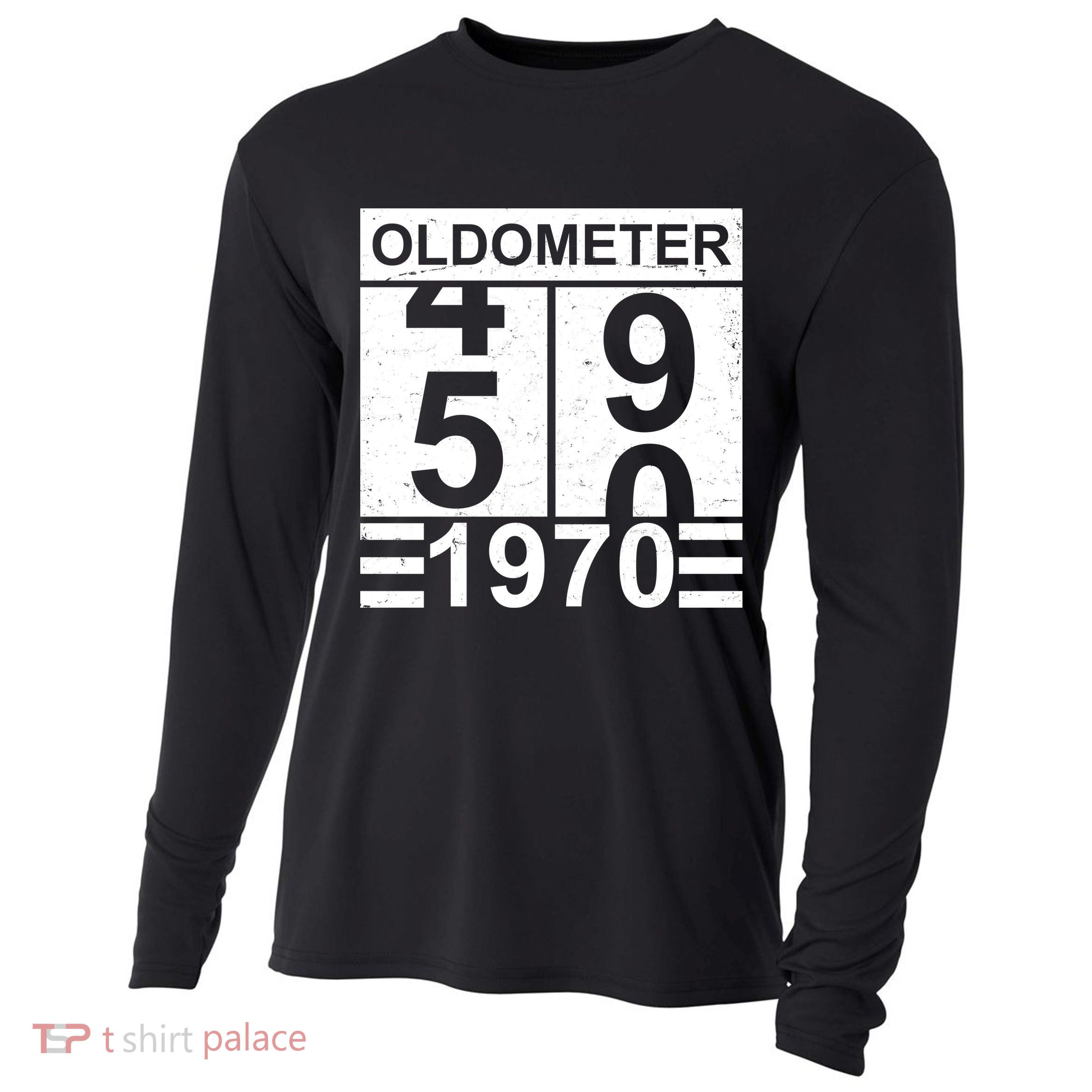 Vintage Oldometer 1970 50th Birthday Cooling Performance Long Sleeve Crew
