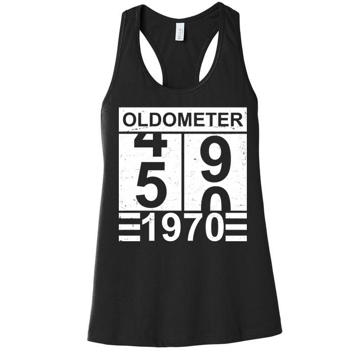 Vintage Oldometer 1970 50th Birthday Women's Racerback Tank