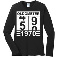 Vintage Oldometer 1970 50th Birthday Ladies Long Sleeve Shirt