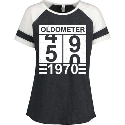 Vintage Oldometer 1970 50th Birthday Enza Ladies Jersey Colorblock Tee