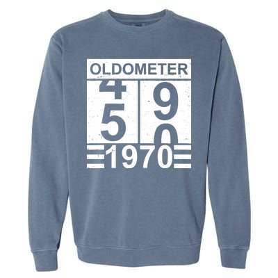 Vintage Oldometer 1970 50th Birthday Garment-Dyed Sweatshirt