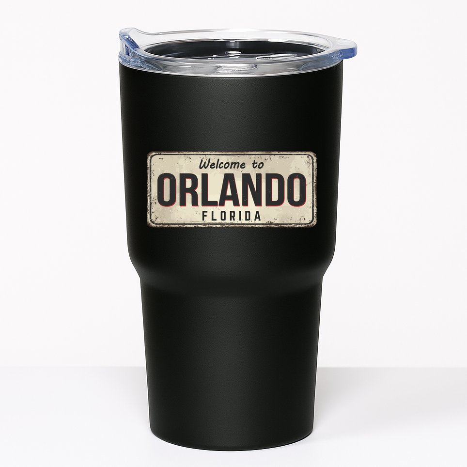 Vintage Orlando Metal Sign Tumbler
