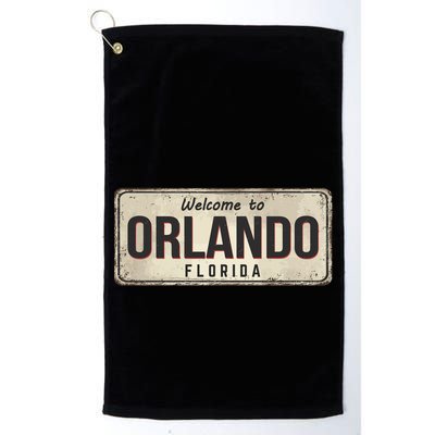Vintage Orlando Metal Sign Golf Towel