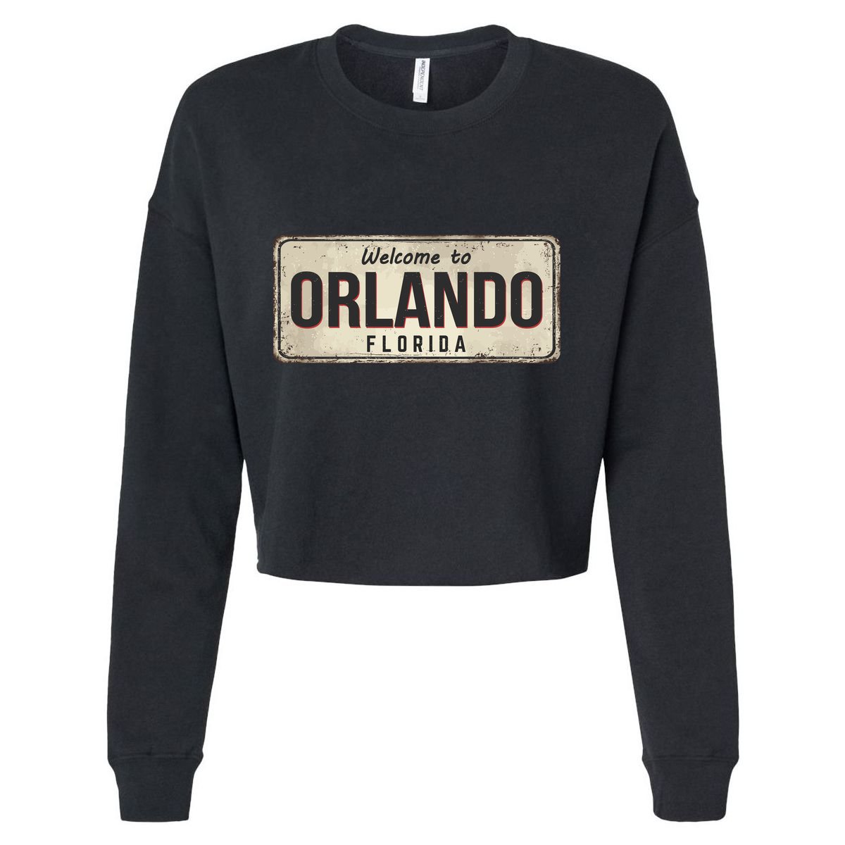 Vintage Orlando Metal Sign Cropped Pullover Crew