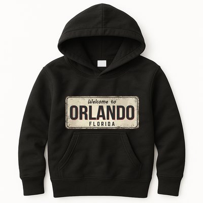 Vintage Orlando Metal Sign Kids Hoodie