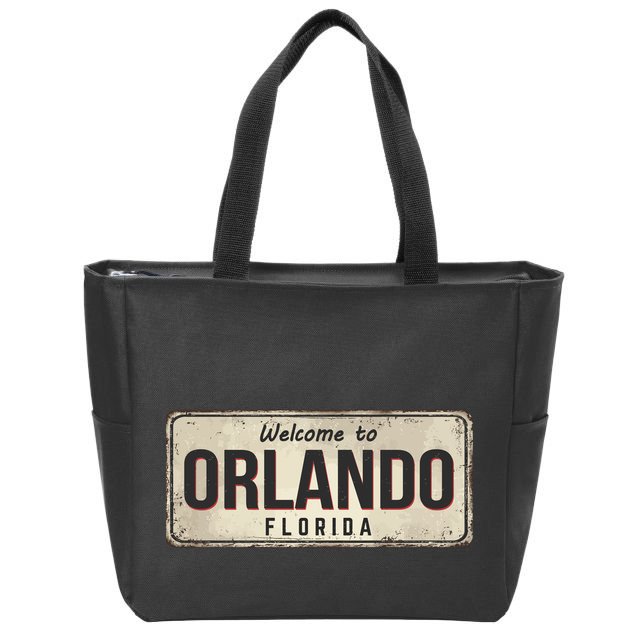 Vintage Orlando Metal Sign Zip Tote Bag