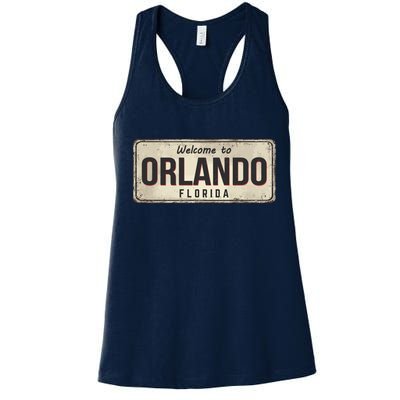 Vintage Orlando Metal Sign Women's Racerback Tank