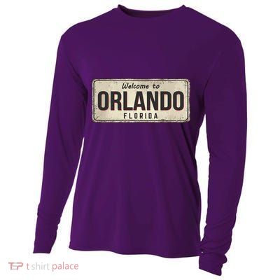 Vintage Orlando Metal Sign Cooling Performance Long Sleeve Crew
