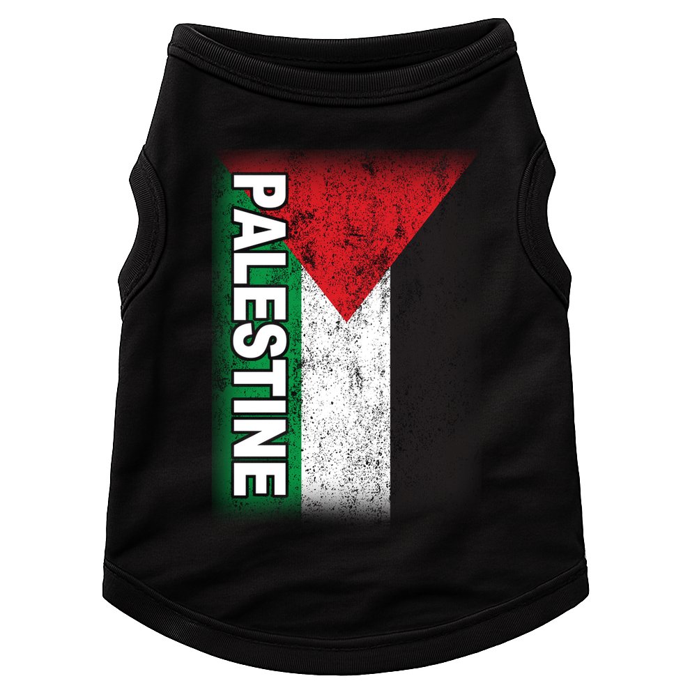 Vintage Palestine Flag Support Distressed Doggie Tank
