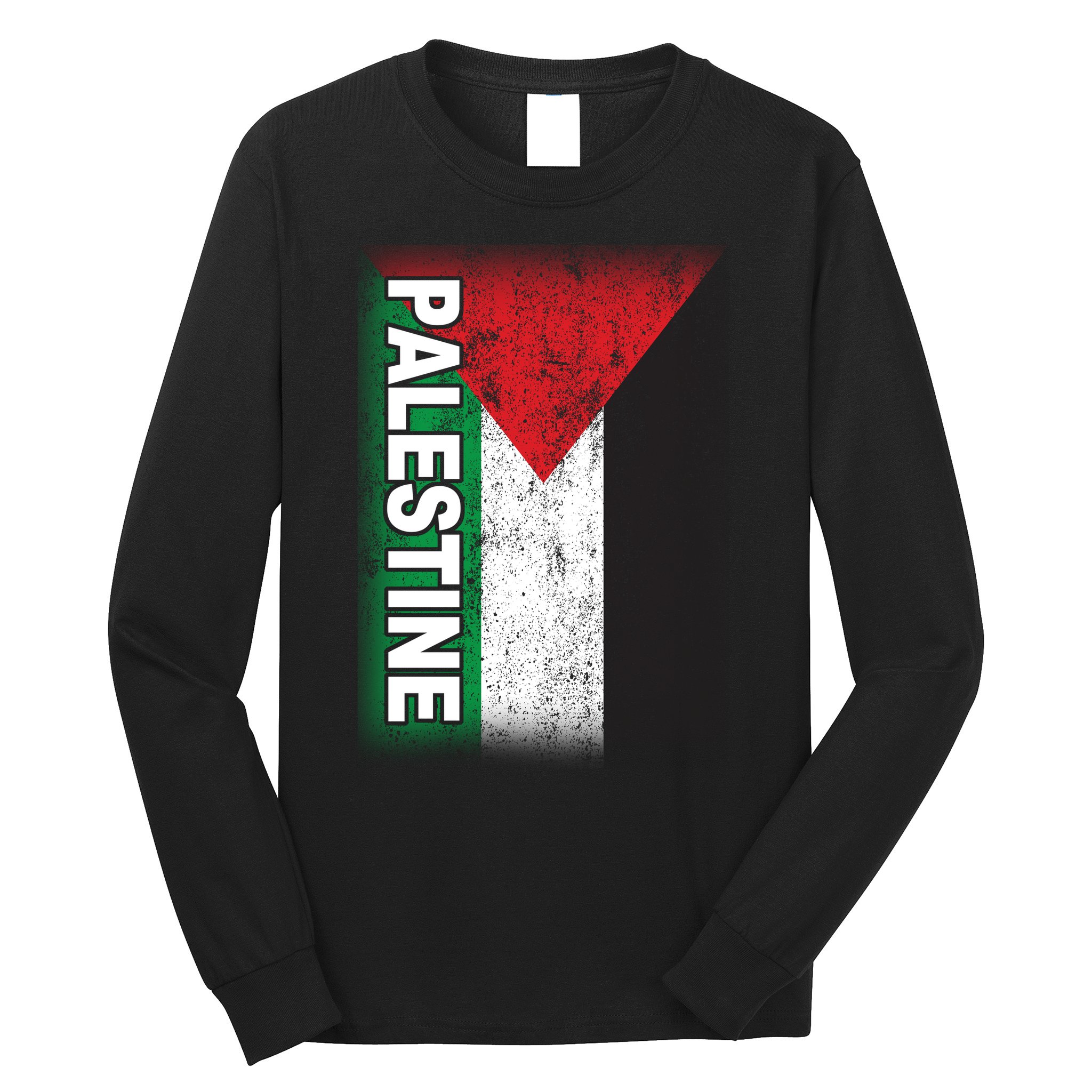 Vintage Palestine Flag Support Distressed Long Sleeve Shirt