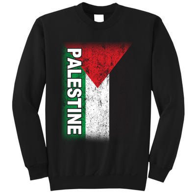 Vintage Palestine Flag Support Distressed Sweatshirt