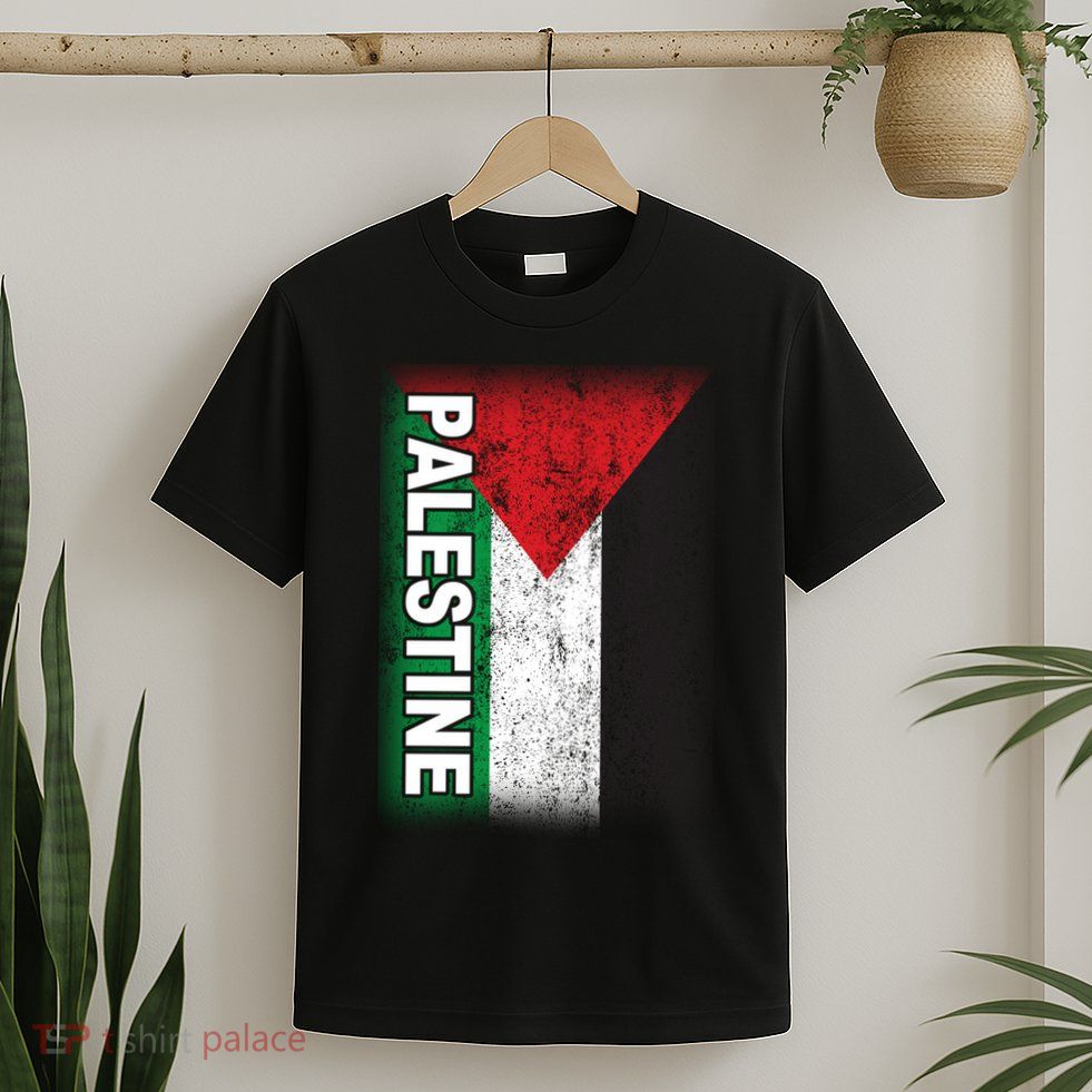 Vintage Palestine Flag Support Distressed T-Shirt