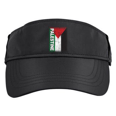 Vintage Palestine Flag Support Distressed Adult Drive Performance Visor
