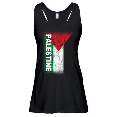 Vintage Palestine Flag Support Distressed Ladies Essential Flowy Tank