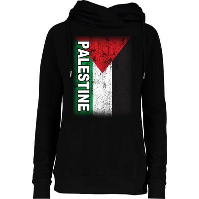 Vintage Palestine Flag Support Distressed Womens Funnel Neck Pullover Hood