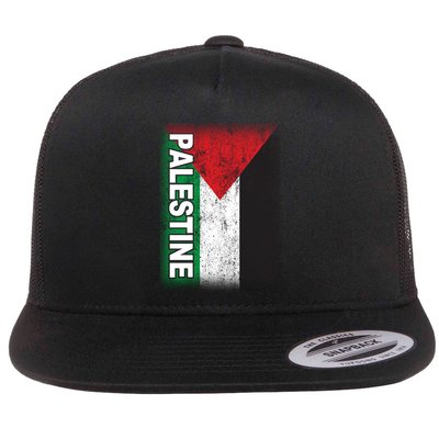 Vintage Palestine Flag Support Distressed Flatbill Hat