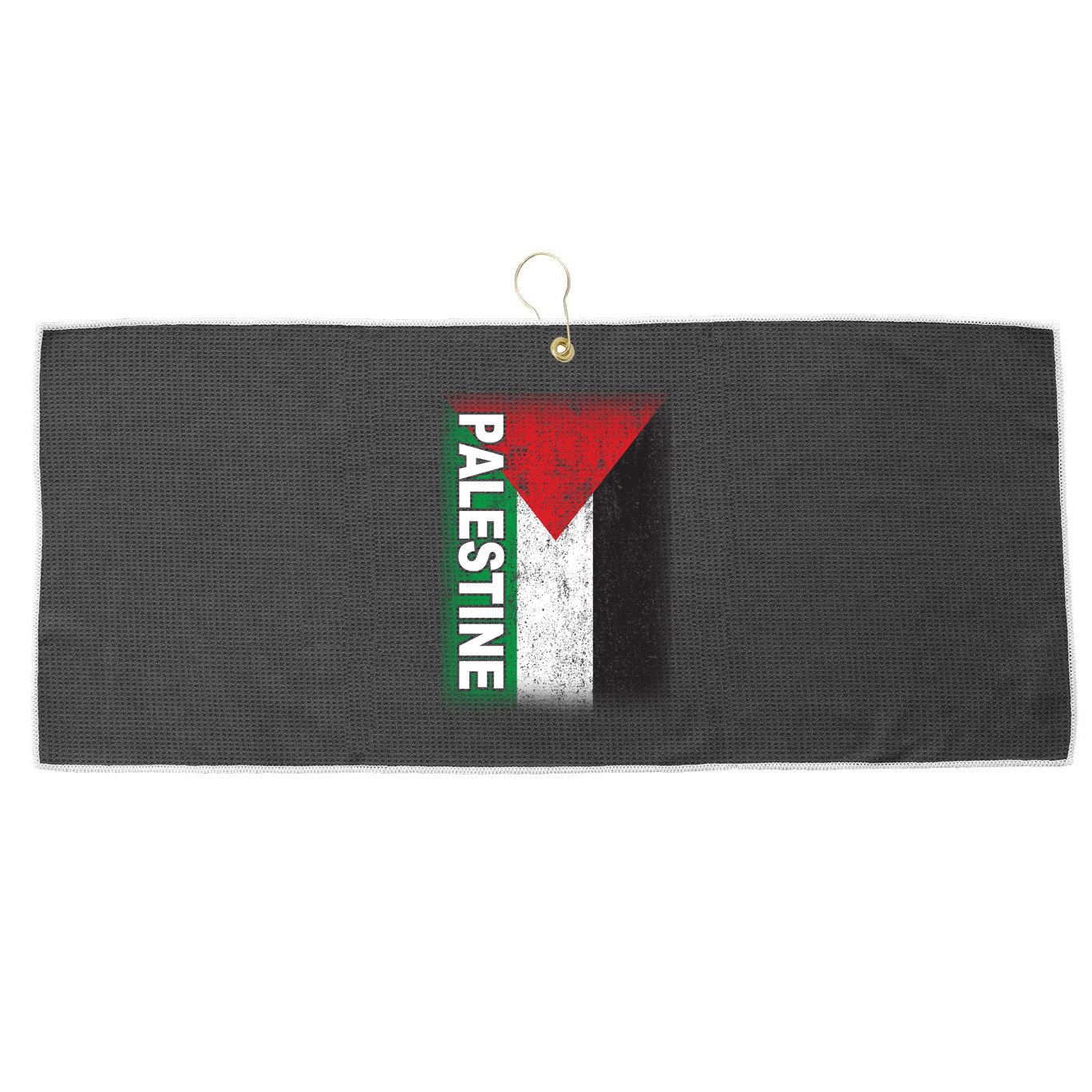 Vintage Palestine Flag Support Distressed Large Microfiber Waffle Golf Towel