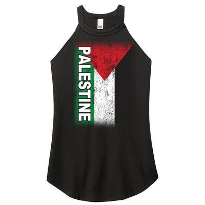 Vintage Palestine Flag Support Distressed Women’s Perfect Tri Rocker Tank