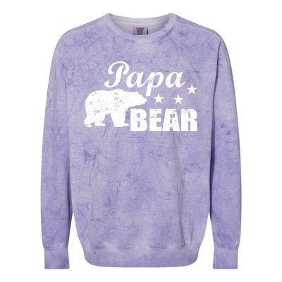 Vintage Papa Bear Colorblast Crewneck Sweatshirt