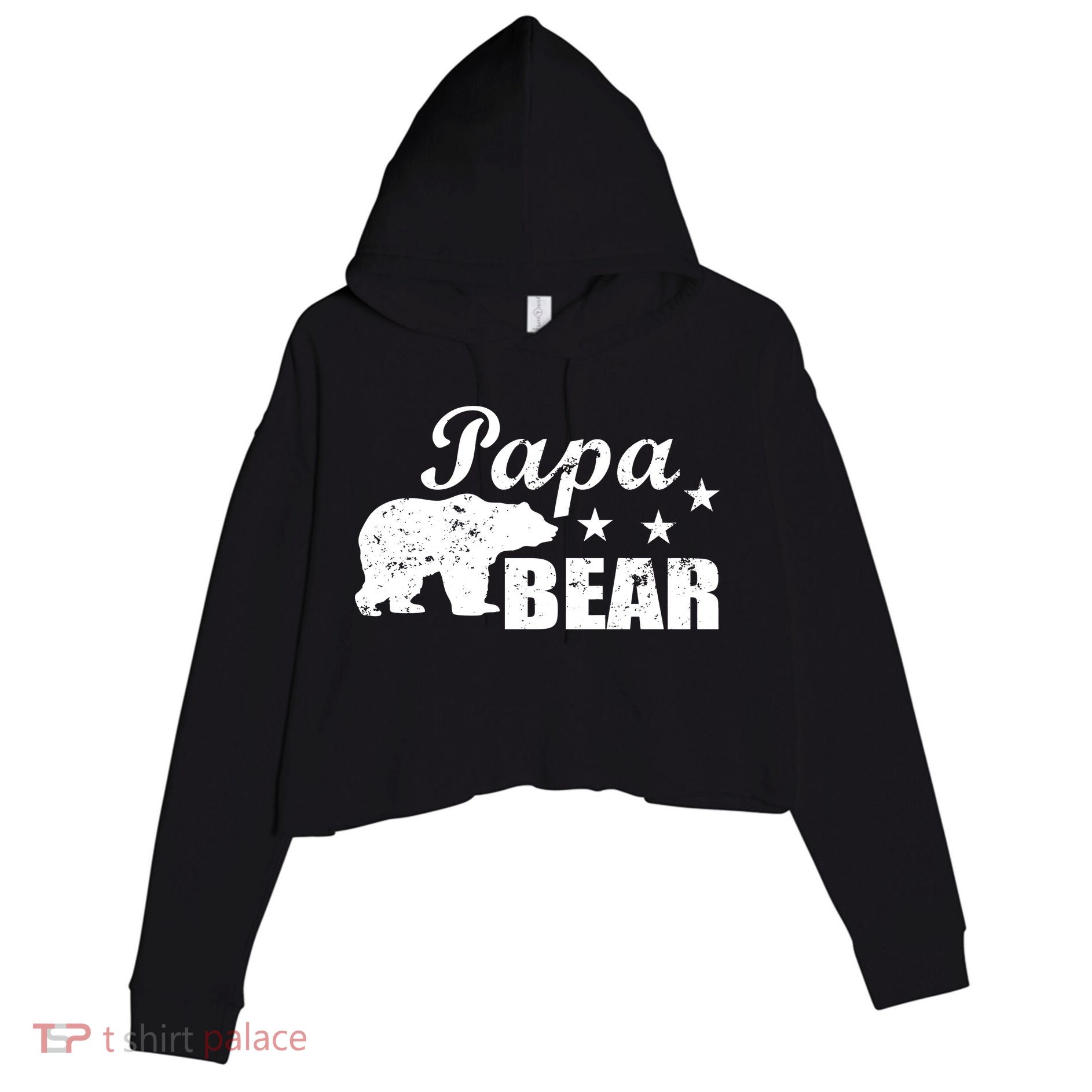 Vintage Papa Bear Crop Fleece Hoodie