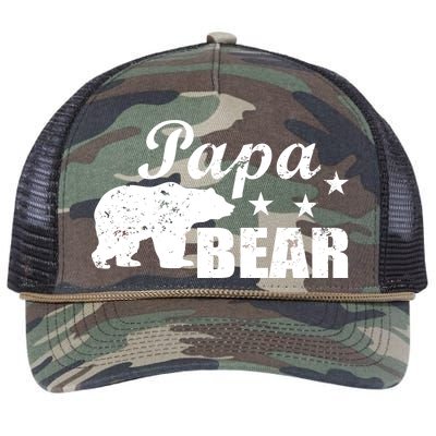 Vintage Papa Bear Retro Rope Trucker Hat Cap