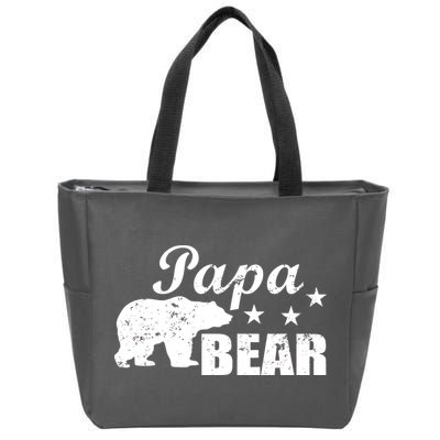 Vintage Papa Bear Zip Tote Bag