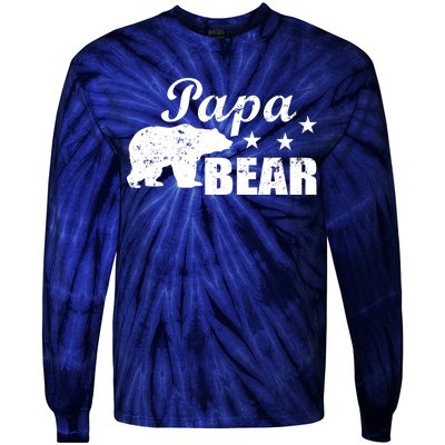 Vintage Papa Bear Tie-Dye Long Sleeve Shirt