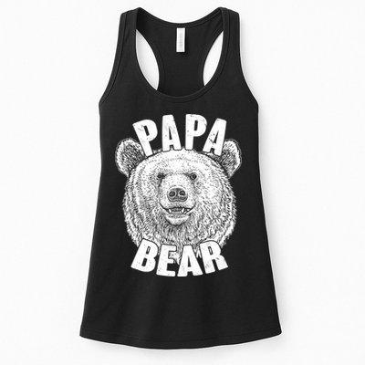 Vintage Papa Bear Father  Womens Tank Top