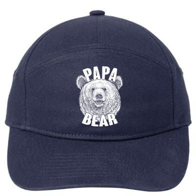 Vintage Papa Bear Father  7-Panel Snapback Hat