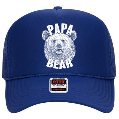 Vintage Papa Bear Father  High Crown Mesh Back Trucker Hat