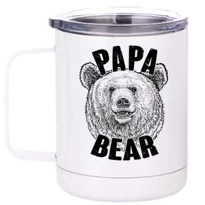 Vintage Papa Bear Father  12 oz Stainless Steel Tumbler Cup