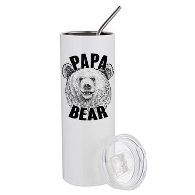 Vintage Papa Bear Father  Stainless Steel Tumbler