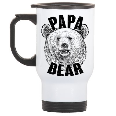 Vintage Papa Bear Father  Stainless Steel Travel Mug