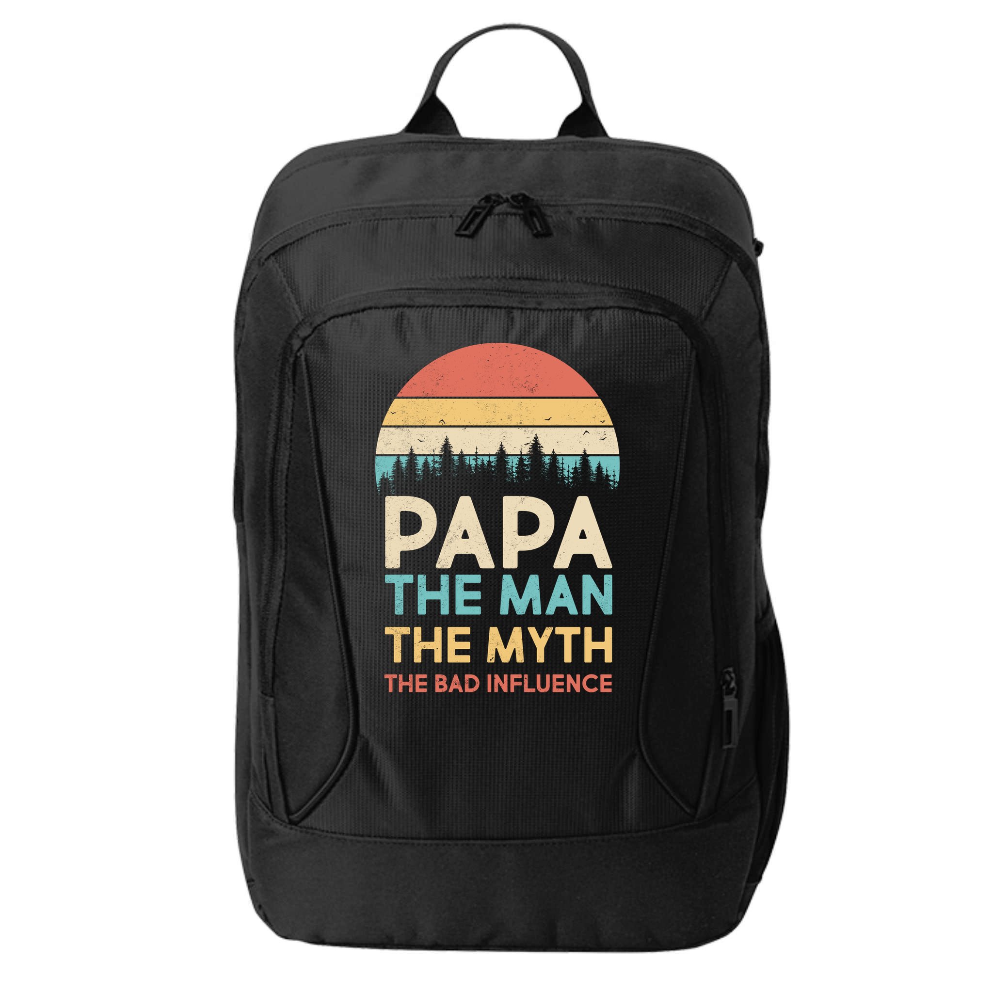Vintage Papa Man Myth The Bad Influence City Backpack
