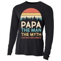 Vintage Papa Man Myth The Bad Influence Cooling Performance Long Sleeve Crew