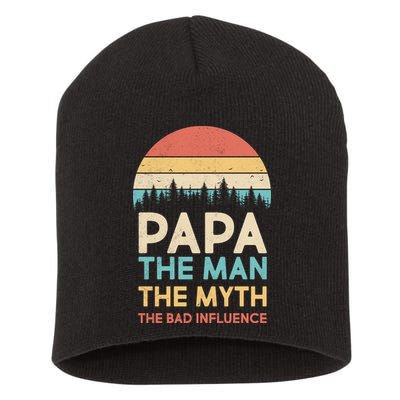 Vintage Papa Man Myth The Bad Influence Short Acrylic Beanie