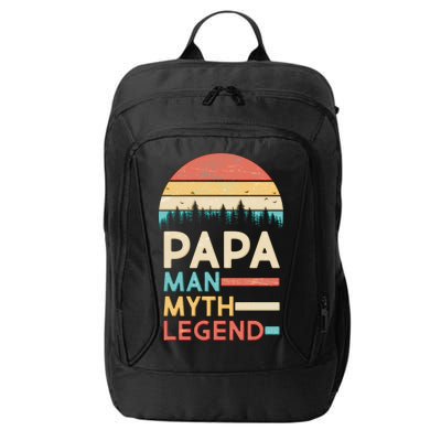 Vintage Papa The Man Myth Legend City Backpack