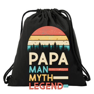 Vintage Papa The Man Myth Legend Drawstring Bag