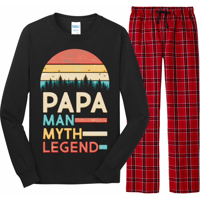 Vintage Papa The Man Myth Legend Long Sleeve Pajama Set