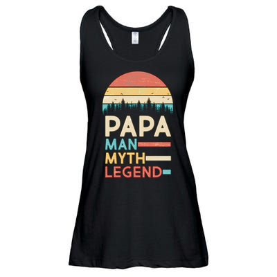 Vintage Papa The Man Myth Legend Ladies Essential Flowy Tank
