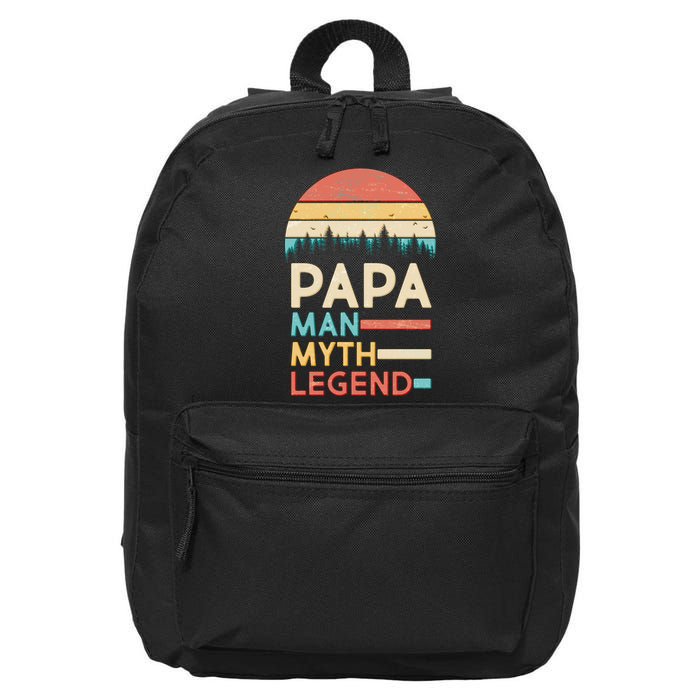 Vintage Papa The Man Myth Legend 16 in Basic Backpack