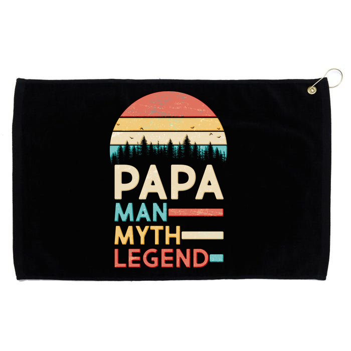 Vintage Papa The Man Myth Legend Grommeted Golf Towel