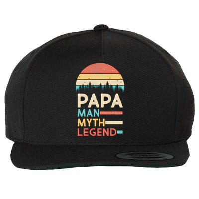 Vintage Papa The Man Myth Legend Wool Snapback Cap