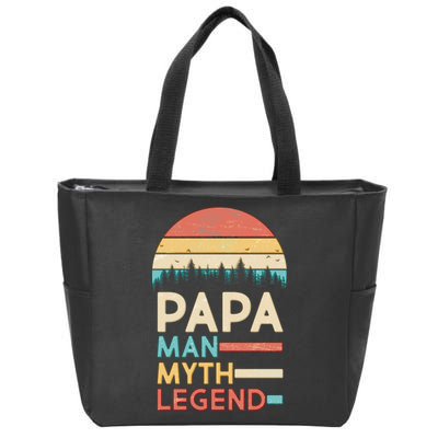 Vintage Papa The Man Myth Legend Zip Tote Bag