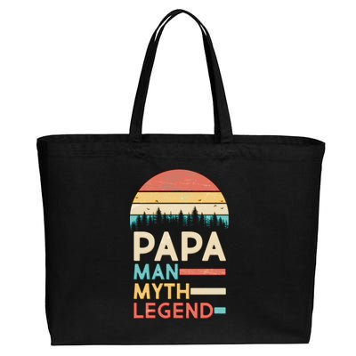 Vintage Papa The Man Myth Legend Cotton Canvas Jumbo Tote