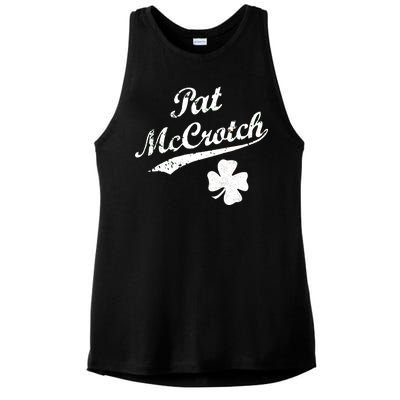 Vintage Pat McCrotch St. Patricks Day Shamrock Ladies PosiCharge Tri-Blend Wicking Tank