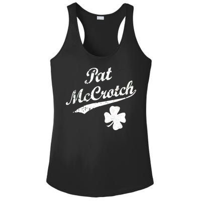 Vintage Pat McCrotch St. Patricks Day Shamrock Ladies PosiCharge Competitor Racerback Tank