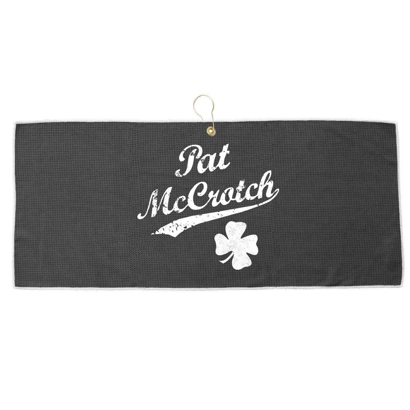 Vintage Pat McCrotch St. Patricks Day Shamrock Large Microfiber Waffle Golf Towel